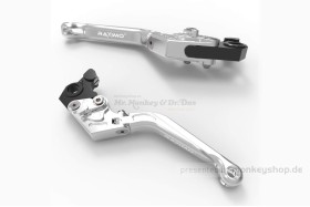 Raximo Kupplungs- & Bremshebel Set Aluminium CNC einstellbar silber f. Monkey 125 + MSX