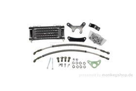 Ölkühler Kit 3-reihig schwarz inkl. Anschlussplatte + Montagematerial f. Monkey Z50 + Gorilla + Dax 50 70