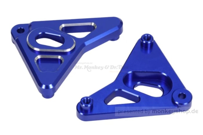 Lampenhalterung Aluminium CNC blau eloxiert f. Monkey 125 + Dax 125