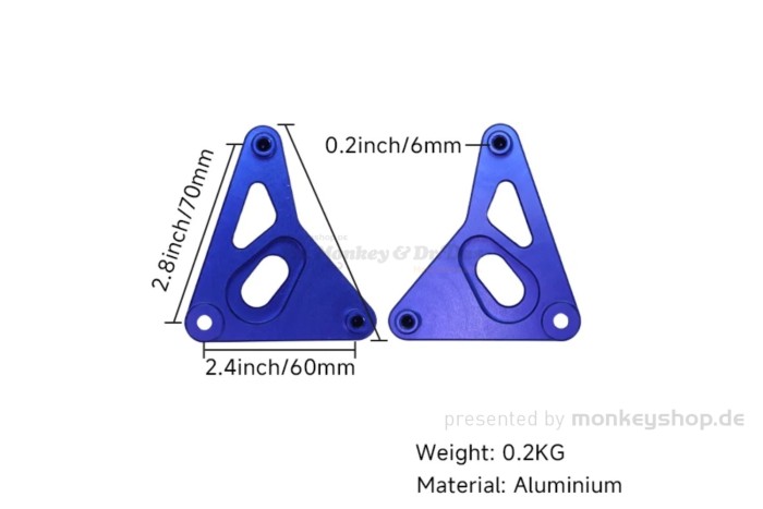 Lampenhalterung Aluminium CNC blau eloxiert f. Monkey 125 + Dax 125