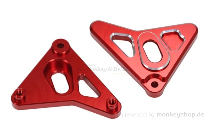 Lampenhalterung Aluminium CNC rot eloxiert f. Monkey 125 + Dax 125