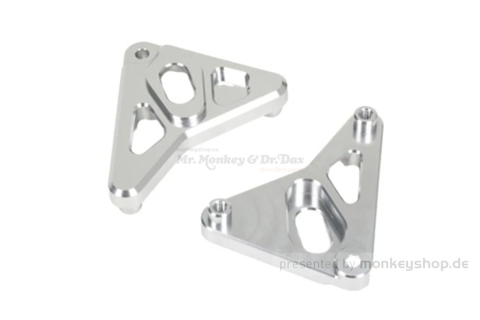 Lampenhalterung Aluminium CNC silber eloxiert f. Monkey 125 + Dax 125
