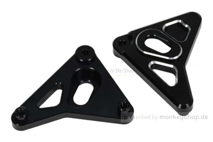 Lampenhalterung Aluminium CNC schwarz eloxiert f. Monkey 125 + Dax 125