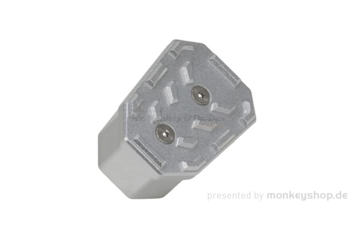 Bremspedal Erhöhung silber Aluminium CNC f. Fußbremshebel Monkey 125 + Dax 125