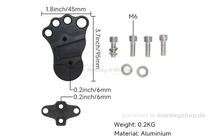 BIG FOOT Bremspedal schwarz Aluminium CNC f. Fußbremshebel Monkey 125 + Dax 125