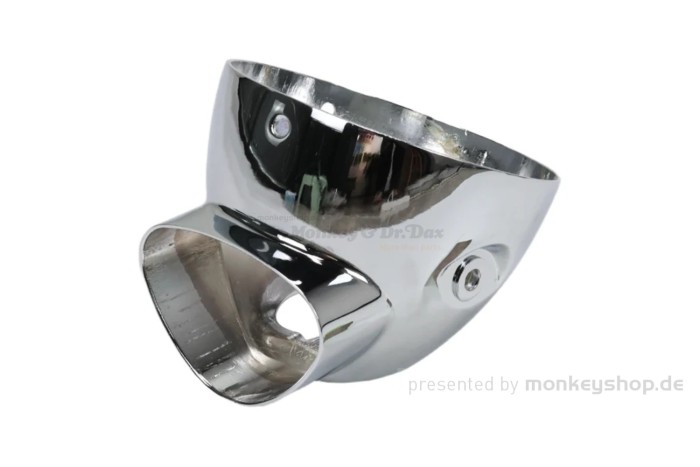 Lampentopf Lampengehäuse chrom Metall f. Dax 12 Volt + Replika
