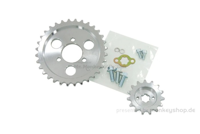 Offset Satz 7mm Kettenrad 32T + Ritzel 15T f. Monkey Z50 + Gorilla