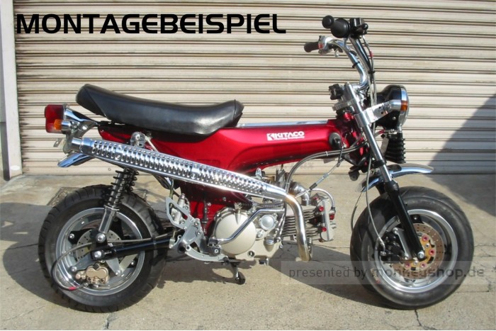 Kitaco Auspuffanlage Edelstahl poliert mit Lambdasonden Anschluss f. Dax 50