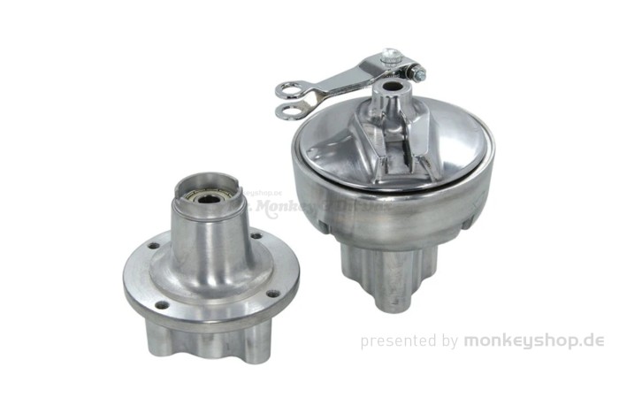 Naben Satz 12mm Achse poliert Scheibenbremse vorn + Trommelbremse hinten f. Monkey 50 + Gorilla