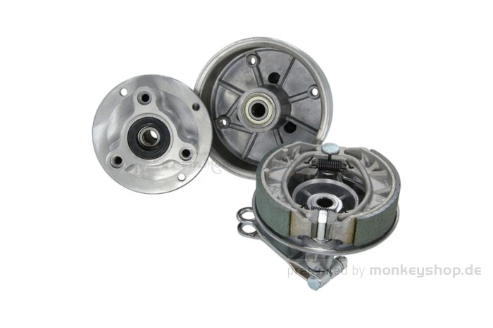 Naben Satz 12mm Achse poliert Scheibenbremse vorn + Trommelbremse hinten f. Monkey 50 + Gorilla