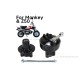 Naben Satz 12mm Achse schwarz Scheibenbremse vorn + Trommelbremse hinten f. Monkey 50 + Gorilla