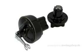 Naben Satz 12mm Achse schwarz Scheibenbremse vorn + Trommelbremse hinten f. Monkey 50 + Gorilla