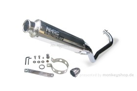 NHRC Auspuffanlage Aluminium/Stahl verchromt silber untenliegend f. Dax 50 + Monkey 50 + Gorilla