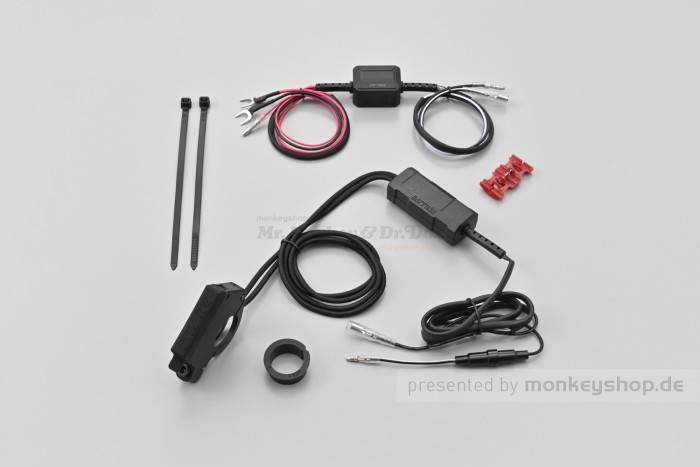 Daytona Stromversorgung USB SLIM 1x USB-A + 1x USB-C f. Motorrad Lenker