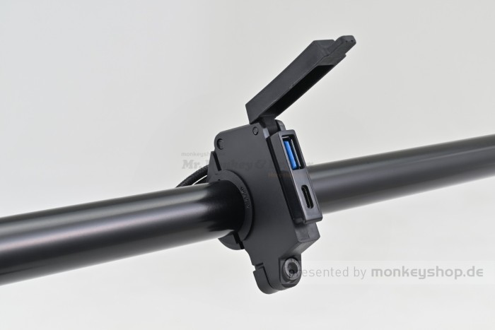 Daytona Stromversorgung USB SLIM 1x USB-A + 1x USB-C f. Motorrad Lenker