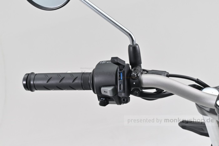 Daytona Stromversorgung USB SLIM 1x USB-A + 1x USB-C f. Motorrad Lenker