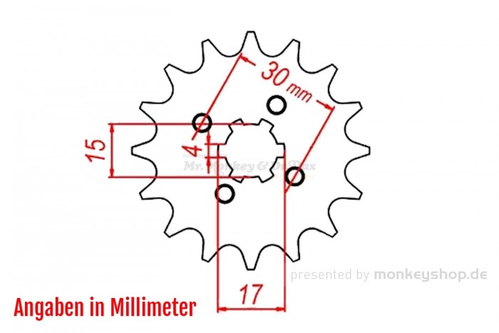 Beispielabbildung: Ritzel Monkey Gorilla Dax CB CY XL ZB 50 CUB Chaly