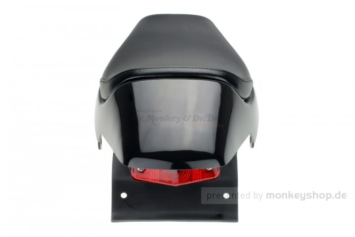 Daytona Sitzbank Typ Flat Track glatt schwarz mit Rücklicht f. Monkey