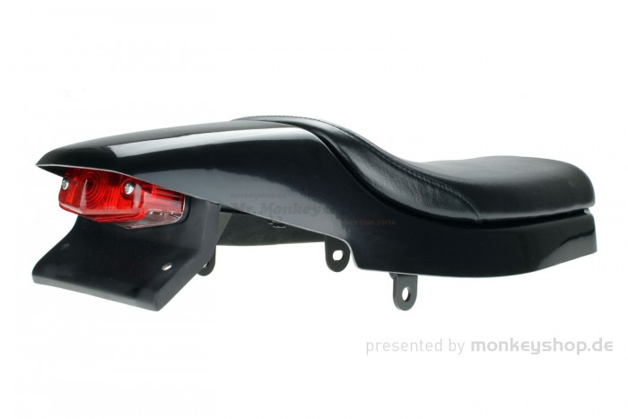 Daytona Sitzbank Typ Flat Track glatt schwarz mit Rücklicht f. Monkey