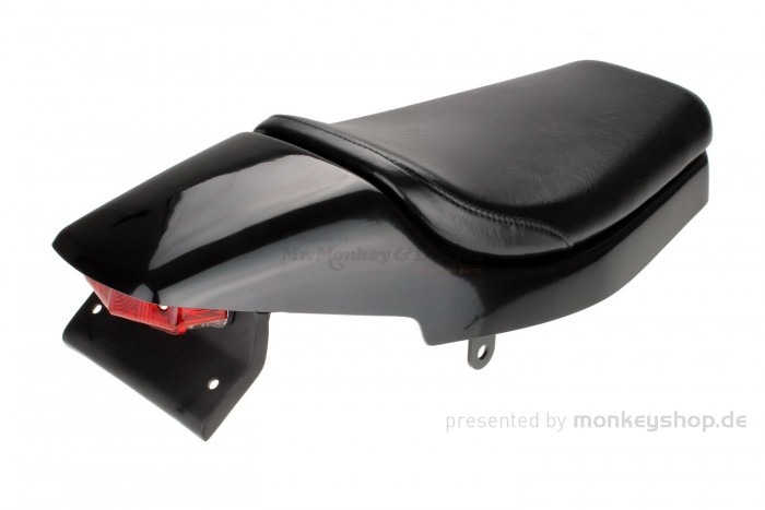 Daytona Sitzbank Typ Flat Track glatt schwarz mit Rücklicht f. Monkey