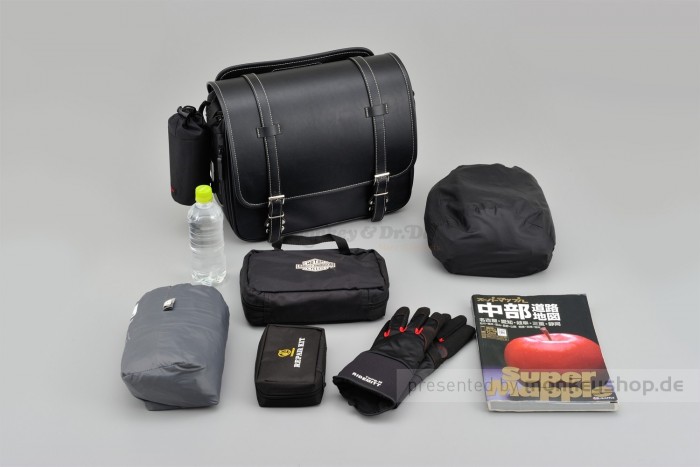 Henly Begins Satteltasche Leder Flat 18 Liter schwarz DHS-4