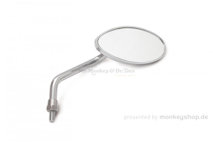 Takegawa rechter Seitenspiegel Oval verchromt M8x1.25 Rechtsgewinde