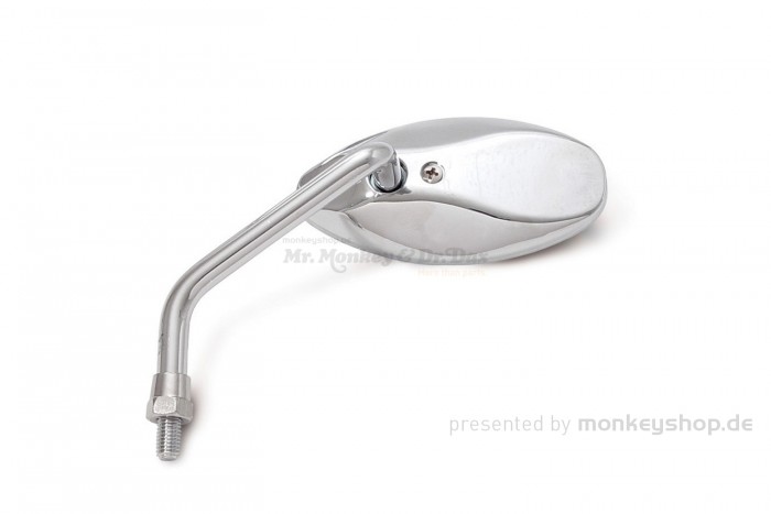 Takegawa rechter Seitenspiegel Oval verchromt M8x1.25 Rechtsgewinde