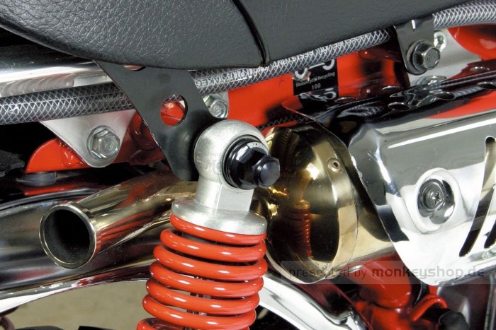 Takegawa Aluminium Hutmutter M10 Stoßdämpferaufnahme schwarz eloxiert Monkey Dax