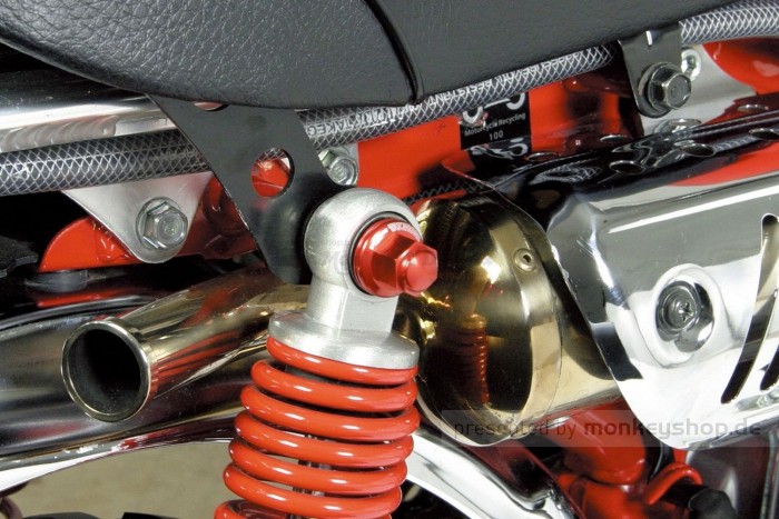 Takegawa Aluminium Hutmuttern Set M10 Stoßdämpferaufnahme rot eloxiert Monkey Dax