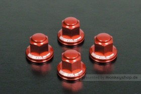 Takegawa Aluminium Hutmuttern Set M10 Stoßdämpferaufnahme rot eloxiert Monkey Dax