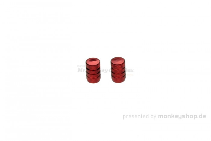 Aluminium Ventilkappen 2er Set rot eloxiert Schrader Auto Motorrad Ventil