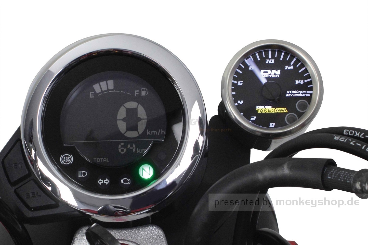 12V Motorrad Mechanische Doppel Kilometerzähler Drehzahlmesser Led-anzeige  Tacho Universal Für Honda Kawasaki KTM Yamaha Suzuki