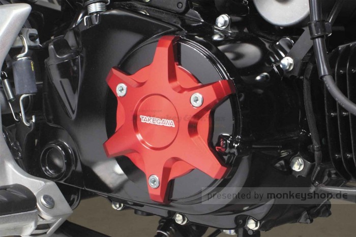 Takegawa Schutz f. Kupplungsdeckel Alu CNC rot eloxiert f. MSX + Monkey + Super Cub 125