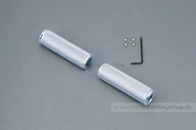 Daytona Aluminium Fußrasten silber rund breit  f. Monkey 6V 12V