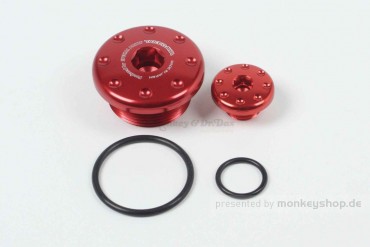 Takegawa Aluminium CNC Zündungsdeckel Schrauben Set rot eloxiert f. Super Cub + Monkey 125