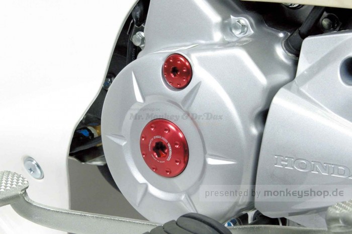Takegawa Aluminium CNC Zündungsdeckel Schrauben Set rot eloxiert f. Super Cub 125 + MSX 125 + Monkey 125 + Dax 125