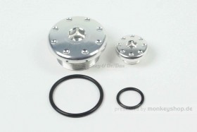 Takegawa Aluminium CNC Schrauben Set Zündungsdeckel silber eloxiert f. Super Cub + Monkey 125