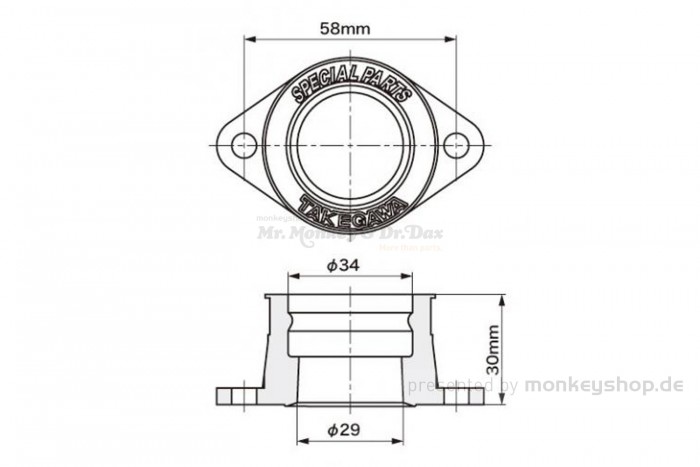 Takegawa Gummi Ansaugflansch f. VM26 TV26