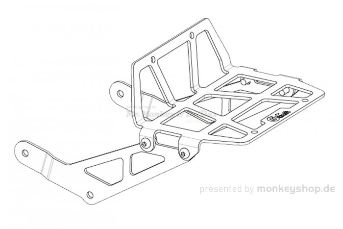 G-Craft Front Gepäckträger Aluminium CNC f. Monkey 125