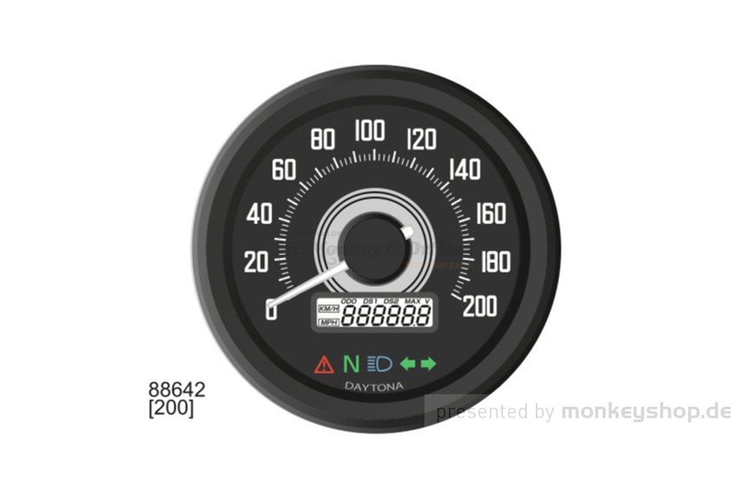 DAYTONA VELONA 60 メーター Daytona Velona 60 Electronic Speedometer, polished