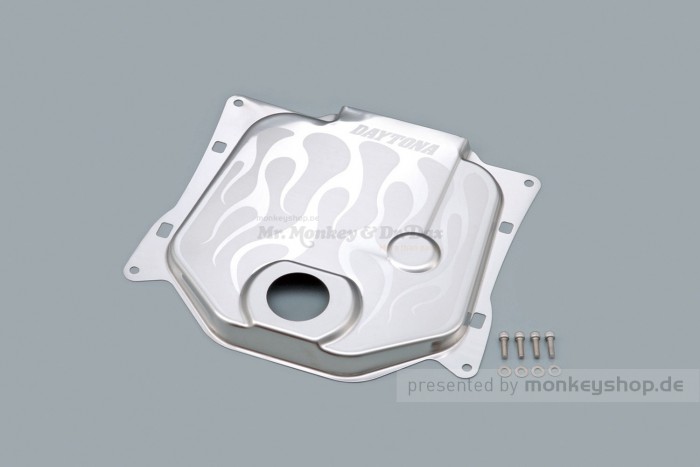 Daytona Tank Cover "Flame" Edelstahl poliert f. Zoomer