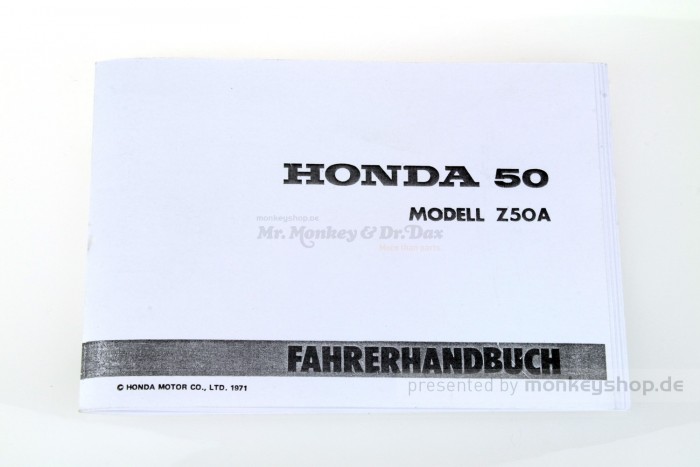 Fahrerhandbuch Honda Z50A