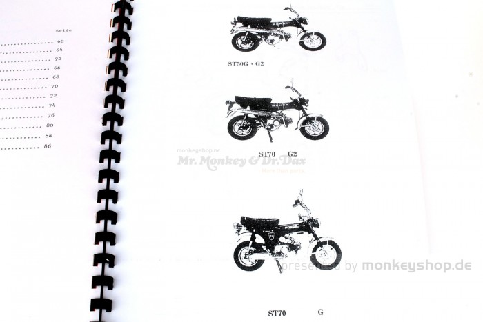 Ersatzteil Handbuch Liste Katalog f. Honda Dax 6V