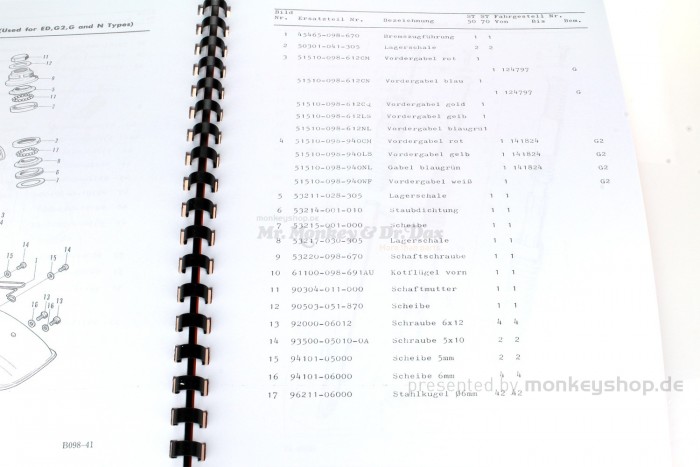 Ersatzteil Handbuch Liste Katalog f. Honda Dax 6V