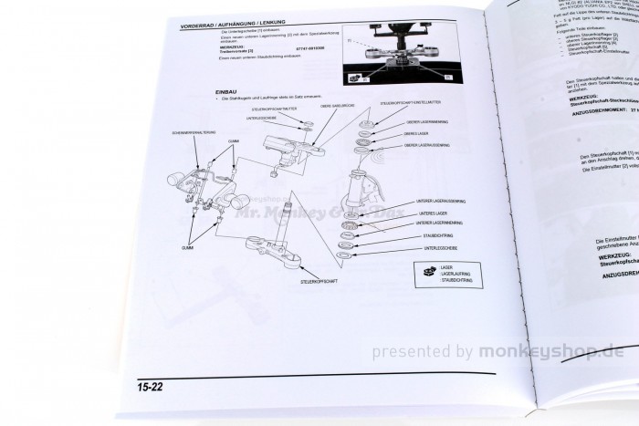 Honda Werkstatt Handbuch f. Honda Monkey 125 Z125MA