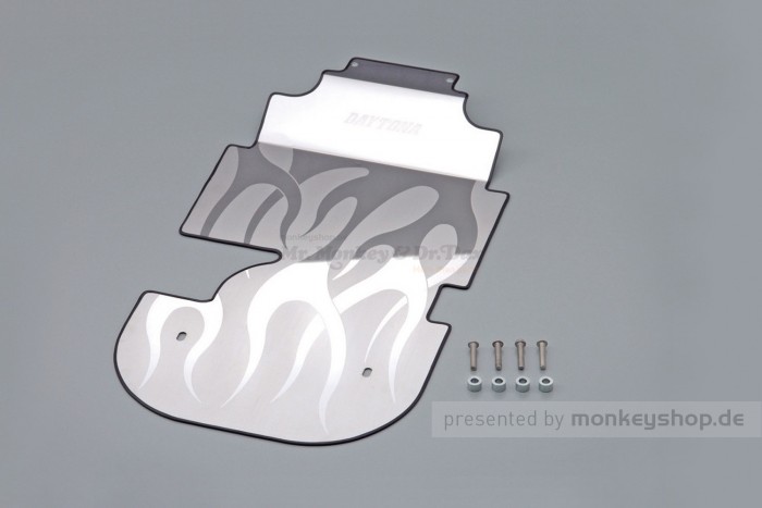 Daytona Schutzblech Rahmenabdeckung hinten "Flame" Edelstahl poliert f. Zoomer