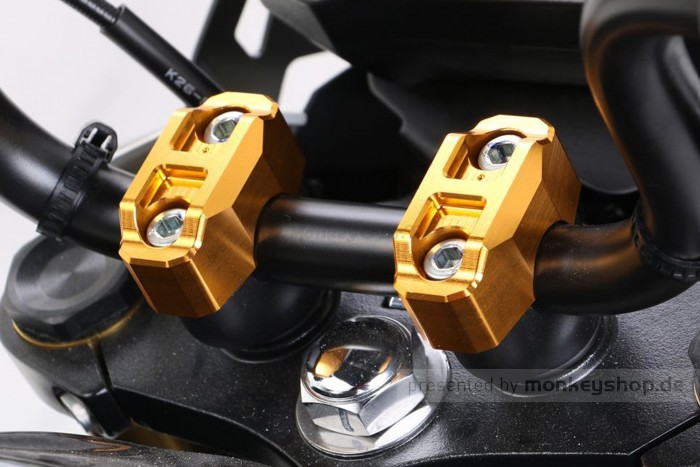 Kitaco obere Lenkerklemmen Set Aluminium gelb eloxiert f. Monkey 125