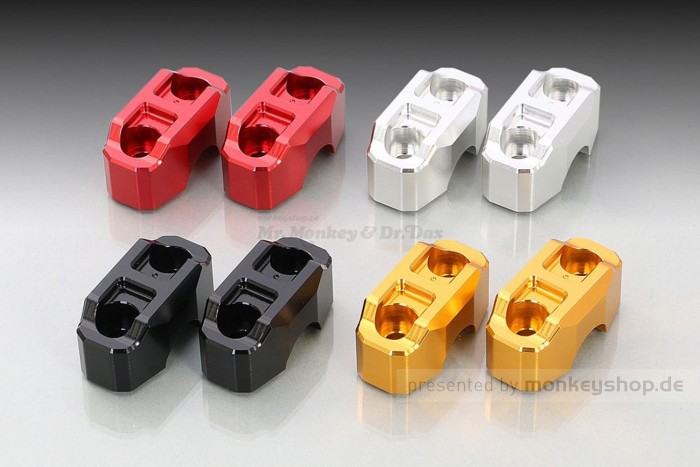 Kitaco obere Lenkerklemmen Set Aluminium CNC schwarz eloxiert f. Monkey 125