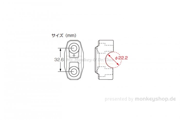 Kitaco obere Lenkerklemmen Set Aluminium CNC schwarz eloxiert f. Monkey 125