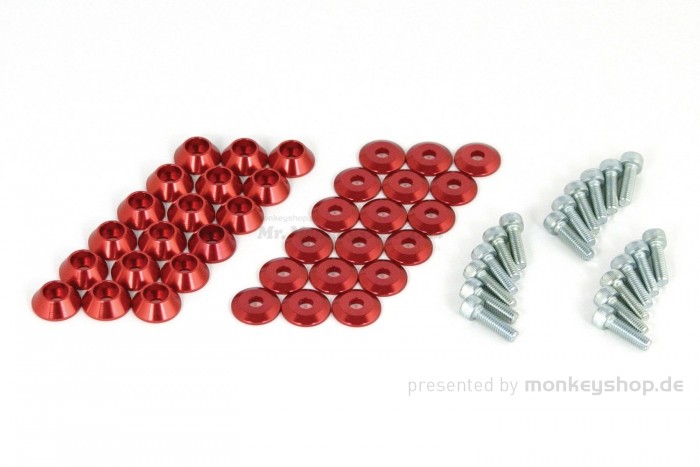 Takegawa Schraubensatz f. Felgen Alu rot eloxiert